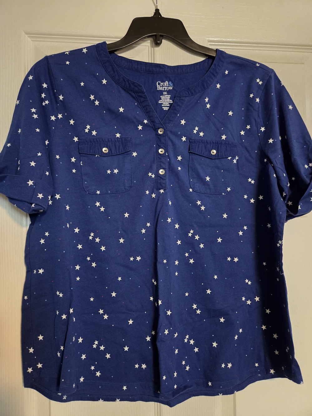 Croft & Barrow Blue Star Henley Top
